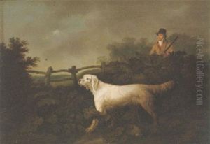 A White Setter And A Sportsman by Philipp Reinagle