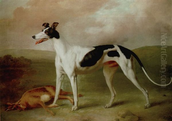 A Greyhound With A Dead Hare, In An Extensive Landscape - view 1