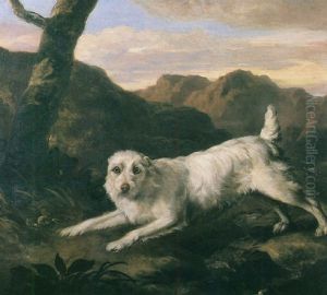 Portrait Of A White Dog In A Landscape Portrait Of A White Dog In A Landscape