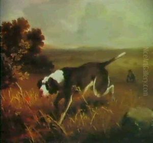 A Spanish Pointer With A Partridge