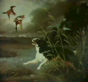 A Water Spaniel Putting Up Duck by Philipp Reinagle