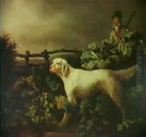 An English Setter In A Landscape With A Pheasant Hiding Among Burdocks by Philipp Reinagle