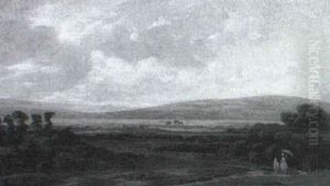 A View Of The Isle Of Wight From Southampton With Figures In The Forground by Philipp Reinagle