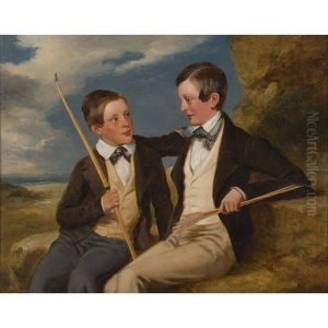 The Young Archers William And David Pringle by Ramsay Richard Reinagle