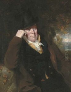 Portrait Of Sir Brooke Boothby, 7th Bt. (1743-1824), Half-length, Seated In A Navy Coat And Brown Overcoat In A Landscape Portrait Of Sir Brooke Boothby, 7th Bt. (1743-1824), Half-length, Seated In A Navy Coat And Brown Overcoat In A Landscape