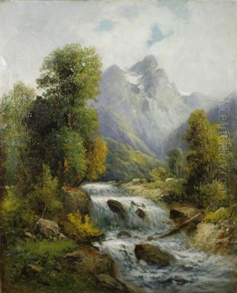 Mountain Landscape With River - view 1