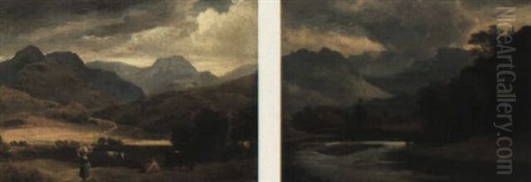 River Landscape With Fishermen - view 1