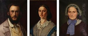 The Artist's Selfportrait And Two Portraits Of His Wife And His Mother The Artist's Selfportrait And Two Portraits Of His Wife And His Mother