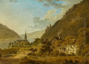River Landscape With A Church And Castle Ruins