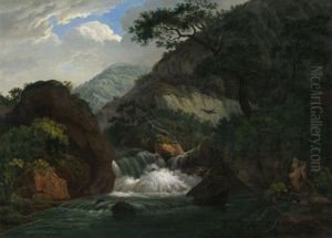 Wildwasser Im Munstertal Bei Basel (?) by Friedrich Christian Reinermann