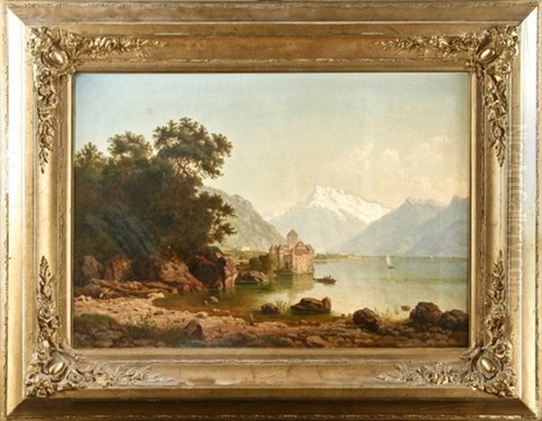 Ansicht Des Genfer Sees Mit Dem Chateau De Chillon - view 1