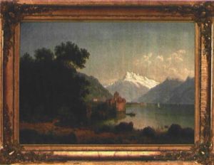 Chateau De Chillon Am Genfer See by Raphael Carl Reinhard