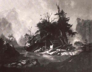Hutte Am Fluss by Raphael Carl Reinhard