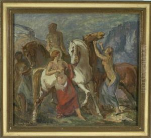 Mythologische Szene Mit Frauen Und Pferden