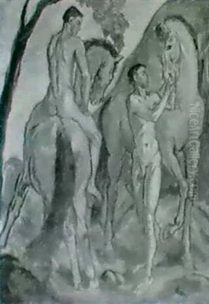 Reiter Mit Ihren Pferden - view 1