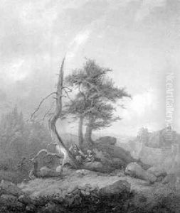 Wegelagerer Im Hartz by Carl August Reinhardt