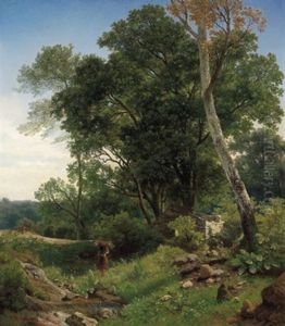 Holzsammlerin Am Heimweg by Johann Jacob Reinhardt