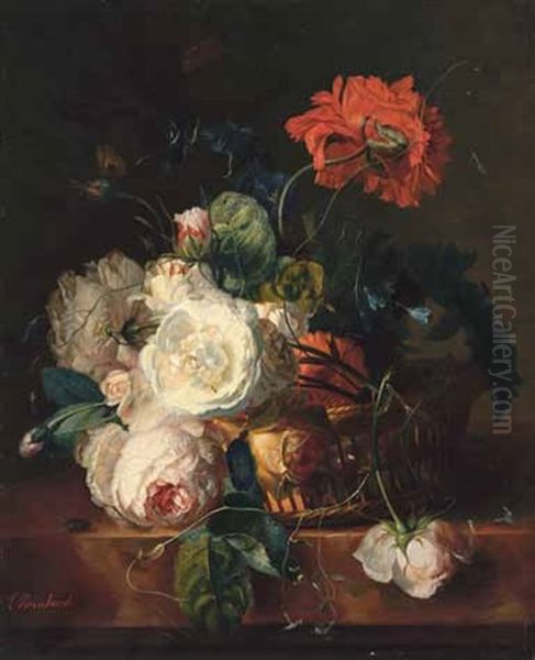 Blumenstillleben Mit Einer Sitzenden Fliege - view 1