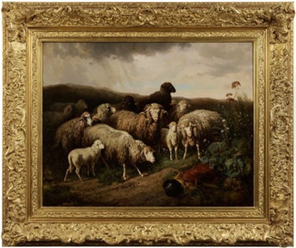 Sheep In A Stormy Landscape - view 1