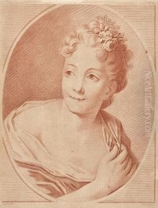 Girl With Floral Headdress by Louis Marin, Tennob Bonnet