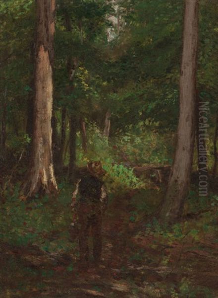 Figure On A Forest Pathway - view 1