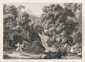 Der Satyr Und Die Nymphe (+ Der Flotende Satyr; 2 Works From Die Landschaften Im Heroischen Stil) by Johann Christian Reinhart