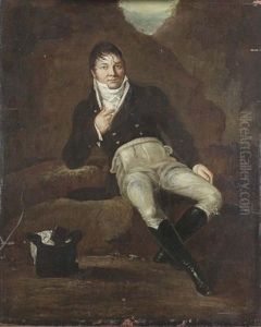 Portrat Eines Edelmannes Vor Hugeliger Landschaft by Joseph Reinhart