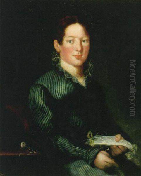 Portrat Einer Frau Mit Handarbeit - view 1