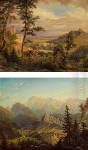 Blick Auf Modling (+ Fernblick Auf Die Roxalpe Vom Semmering; Pair)