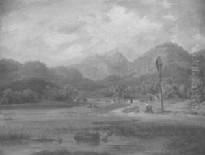 Gebirgslandschaft Mit Almhutte