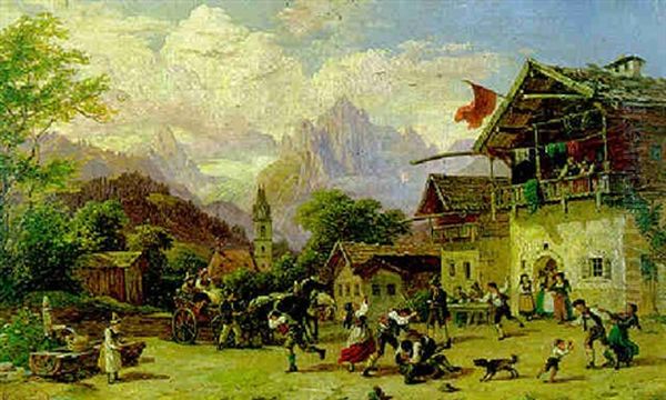 Rauferei Vor Dem Landgasthaus - view 1