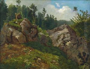 Waldlandschaft Mit Felsblocken by Friedrich Philipp Reinhold