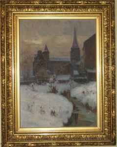 Village Sous La Neige.
