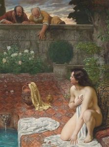 Susanna Im Bade Von Den Beiden Alten Belauscht by Emil Reinicke