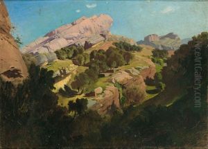 Besonnte Landschaft Auf Der Schwabischen Alb by Ernst Otto Reiniger