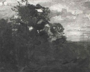 Wald Im Sp,therbst Mit Aufziehenden Wolken by Otto Reiniger