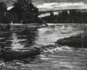 Herbstliche Fluslandschaft by Otto Reiniger