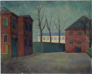Platz Mit Roten Hausern by Maximilian Reinitz