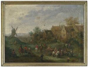 Bauern Mit Ihren Waren Auf Dem Weg Zur Stadt by Josef Anton Reiser