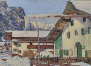 Verschneite Bauernhauser In Partenkirchen Verschneite Bauernhauser In Partenkirchen