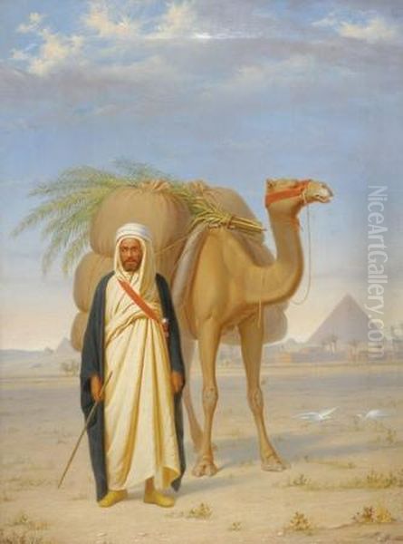 An Arab Traveler Before The Pyramids - view 1