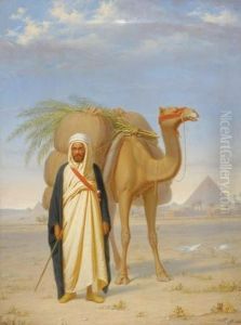 An Arab Traveler Before The Pyramids