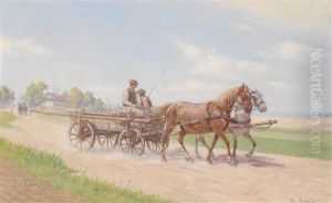 Szene Aus Der Puszta by Hermann Reisz