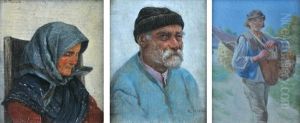 Seated Woman (+ 2 Others; 3 Works) by Hermann Reisz