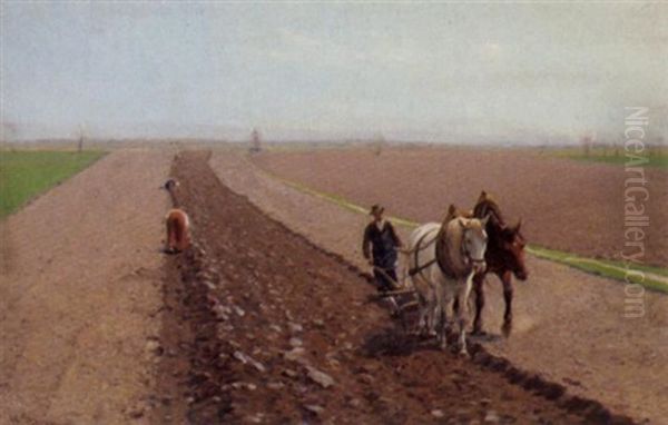 Feldarbeit Vor Weiter Landschaft - view 1