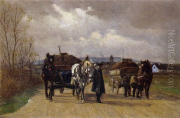 Zwei Fuhrwerke Bei Kaiserebersdorf - view 1