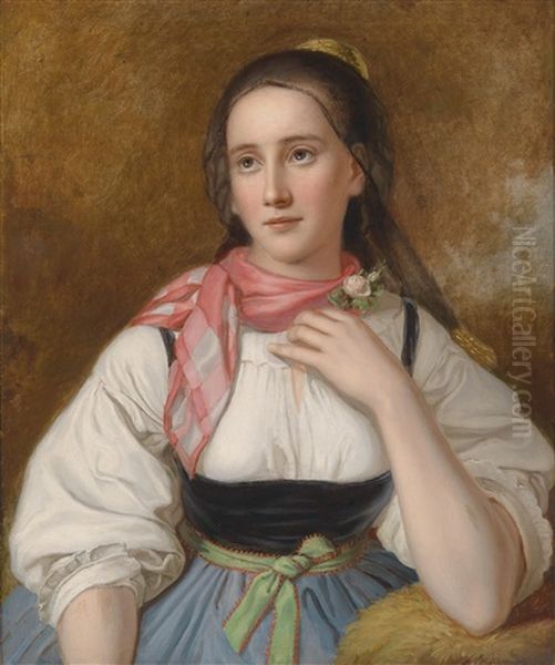 Madchen In Oberosterreichischer Tracht - view 1