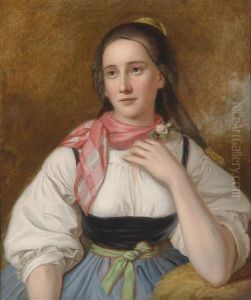 Madchen In Oberosterreichischer Tracht by Johann Baptist Reiter
