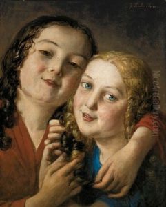 Zwei Madchen Mit Verschlungenen Haaren Zwei Madchen Mit Verschlungenen Haaren