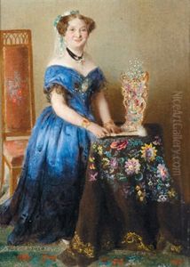 Amalie Haitzinger, Schauspielerin, Ganzfiguriges Portrait by Johann Baptist Reiter
